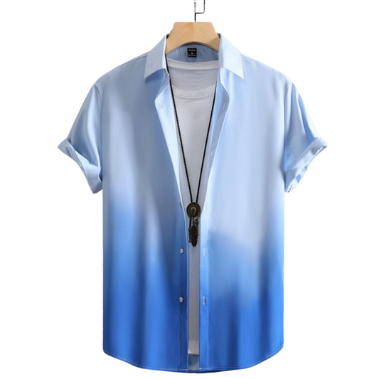 CAMISA CELESTE CLARO CON DEGRADADO A AZUL