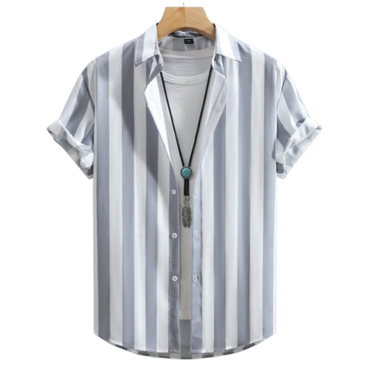 CAMISA DE RAYAS COLOR GRIS