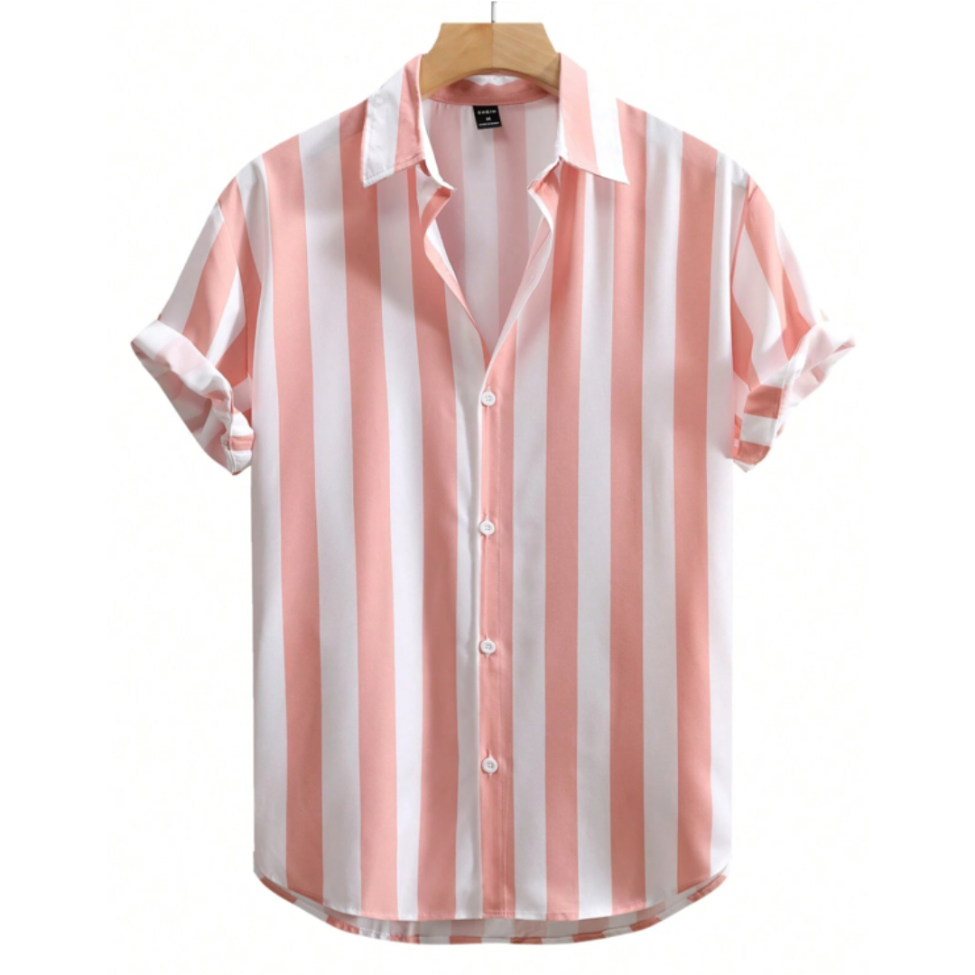 CAMISA DE RAYAS COLOR NARANJA PASTEL