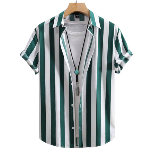 CAMISA DE RAYAS COLOR VERDE